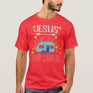 Jezus maakt me een Happy Camper T Christelijke Bel T-shirt