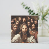 Jezus maakt selfies met 12 discipelen kaart (Staand voorkant)