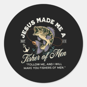 Jezus maakte me een visser van Mannen, een grappig Ronde Sticker