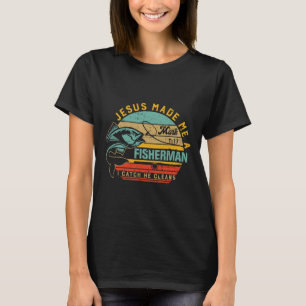 Jezus maakte mij een visser van Man Christelijk ge T-shirt