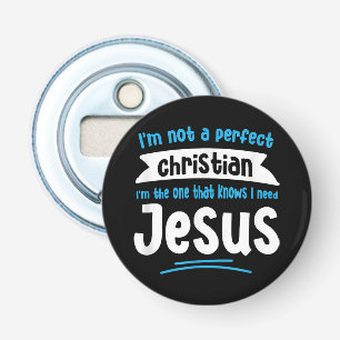 Jezus Mannen Vrouwen Kinderen Fun Christelijke Fai Button Flesopener