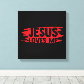 Jezus Mannen Vrouwen Kinderen Fun Christelijke Fai Canvas Afdruk (Insitu (Houten vloer))