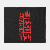 Jezus Mannen Vrouwen Kinderen Fun Christelijke Fai Fleece Deken (Voorkant (Horizontaal))