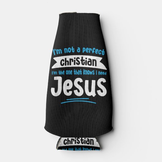 Jezus Mannen Vrouwen Kinderen Fun Christelijke Fai Flesjeskoeler (Voorkant)