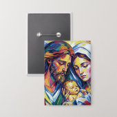 Jezus Maria en Jozef Button (Voorkant / Achterkant)