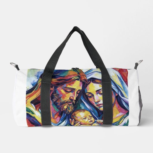 Jezus Maria en Jozef expressionistische olieverf Plunjezak (Voorkant)