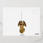 Jezus Maria en Jozef Folie Feestdagen Briefkaart (Achterkant)