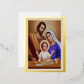 Jezus Maria en Jozef Folie Feestdagen Briefkaart (Voorkant / Achterkant)