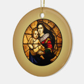 Jezus ~ Maria ~ Glas in lood Panel ~ Keramisch Ornament (Links)