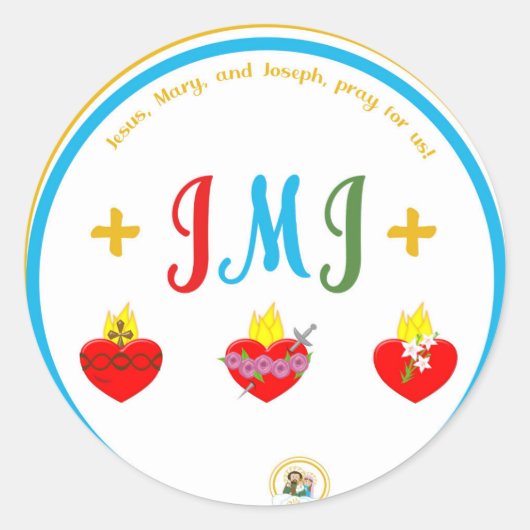 Jezus Maria & Jozef Ronde Sticker (Voorkant)