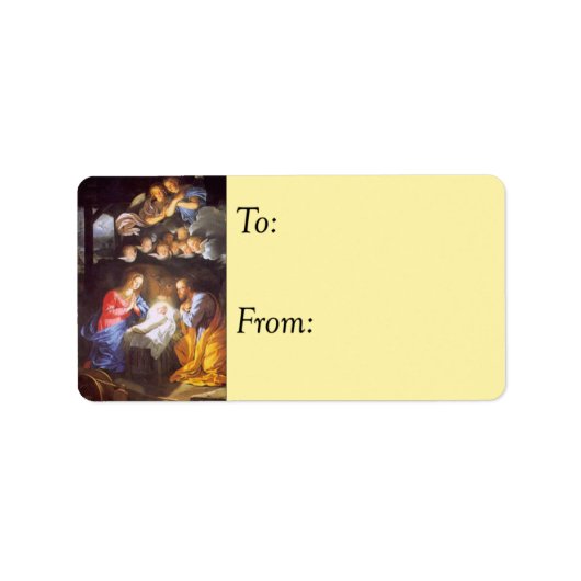 Jezus Mary en Joseph  Gift Label (Voorkant)