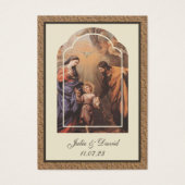 Jezus Mary Joseph, katholieke weddenschap Visitekaartje (Voorkant)