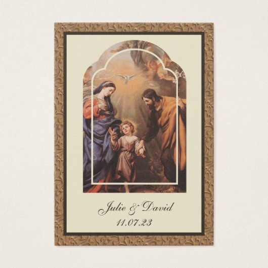 Jezus Mary Joseph, katholieke weddenschap Visitekaartje (Voorkant)