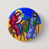 Jezus Mary Joseph Natitivity Retro Kerstkunst Pin Ronde Button 5,7 Cm (Voorkant)