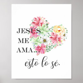 Jezus me ama esto la se bloemen hart poster