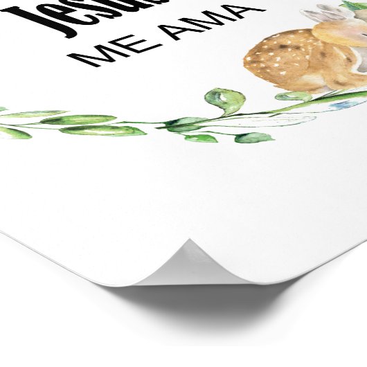 Jezus me ama, Spaans bijbelvers Poster (Hoek)