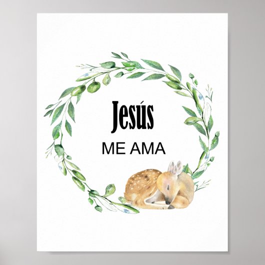 Jezus me ama, Spaans bijbelvers Poster (Voorkant)
