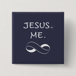 Jezus Me Oneindige Knoppen Christelijke Inspiratie Vierkante Button 5,1 Cm