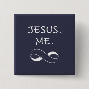 Jezus Me Oneindige Knoppen Christelijke Inspiratie Vierkante Button 5,1 Cm
