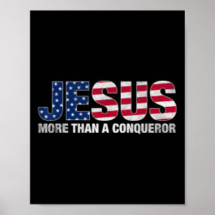 Jezus meer dan een veroveraar Amerikaanse vlag ont Poster