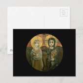 Jezus met Abbot Coptic Icon Briefkaart (Voorkant / Achterkant)