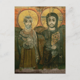 Jezus met Abbot Coptic Icon Briefkaart