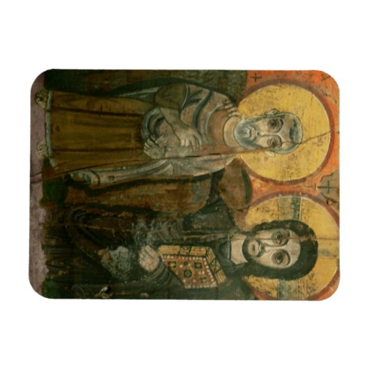 Jezus met Abbot Coptic Icon Magneet (Horizontaal)