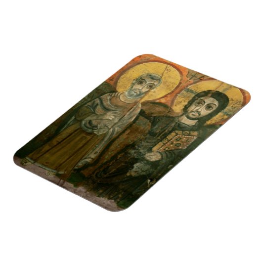 Jezus met Abbot Coptic Icon Magneet (Linkerzijde)