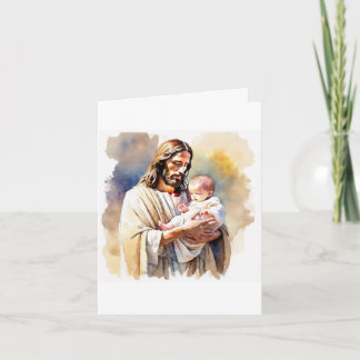 Jezus met Baby Doop Wenskaart Kaart