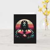 Jezus met bokshandschoenen - Grappige Christelijke Kaart (Gele Bloem)