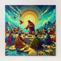 Jezus met de 12 desiples Puzzel