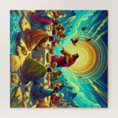 Jezus met de 12 desiples Puzzel Legpuzzel (Horizontaal)