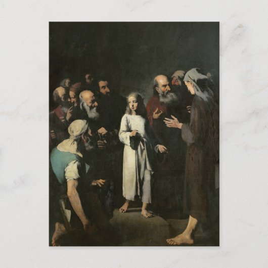 Jezus met de dokters briefkaart (Voorkant)