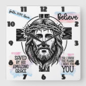 Jezus met de doornenkroon vierkante klok (Voorkant)