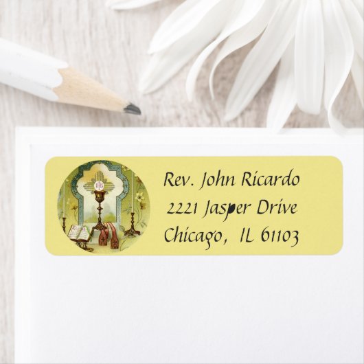 Jezus met de Eucharist & Chalice Etiket (Insitu)