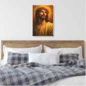 Jezus met doornenkroon in warm klassiek portret canvas afdruk (Insitu (Slaapkamer))