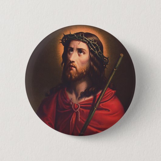 Jezus met doornenkroon ronde button 5,7 cm (Voorkant)