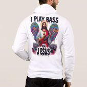 Jezus met een basgitaar hoodie (Achterkant)