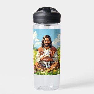 Jezus met een Lam   Religieus Christelijk Waterfles