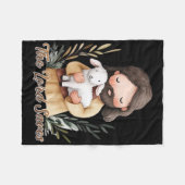Jezus met een wit lam fleece deken (Voorkant (Horizontaal))