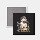 Jezus met een wit lam magneet (Voorkant / Achterkant)