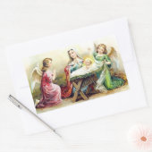 Jezus met engelen Rechthoekige Sticker (Envelop)