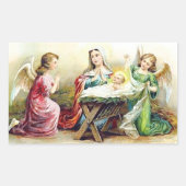 Jezus met engelen Rechthoekige Sticker (Voorkant)