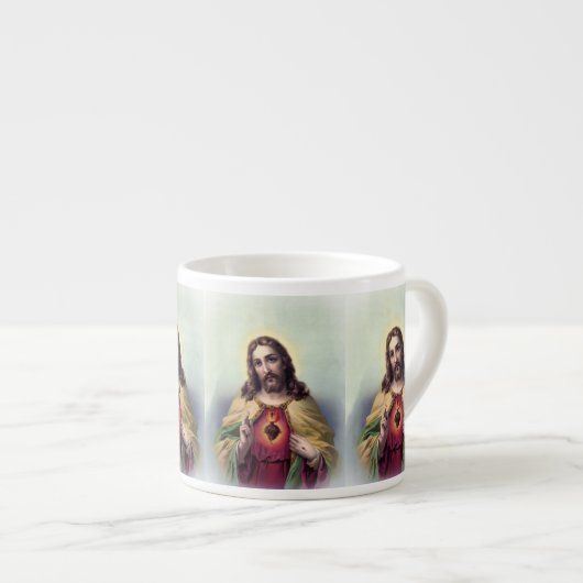 Jezus met gloeiend hart espresso kop (Voorkant rechts)