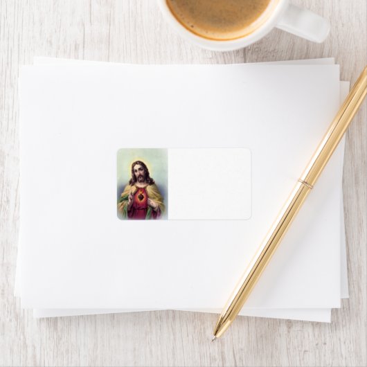 Jezus met gloeiend hart etiket (Insitu)