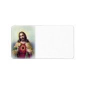 Jezus met gloeiend hart etiket (Voorkant)