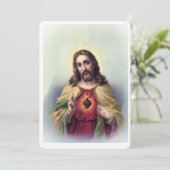 Jezus met gloeiend hart kaart (Staand voorkant)
