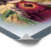 Jezus met gloeiend hart poster (Hoek)