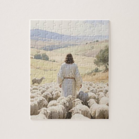 Jezus met het lam legpuzzel (Verticaal)
