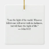 Jezus met het licht van de zon keramisch ornament (Achterkant)